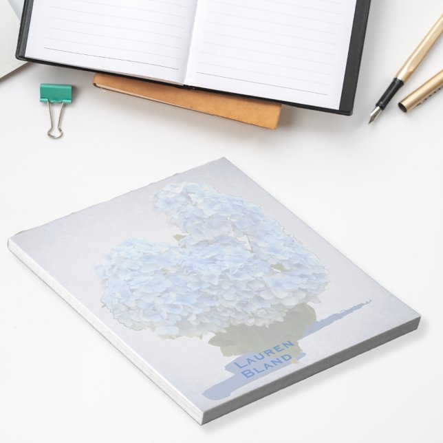 Bloc-note Forme cardiaque Bleu Hydrangée (Créateur téléchargé)