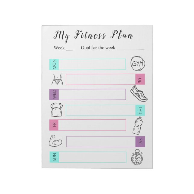 Bloc-note forme,planificateur d'entraînement de gym organisa (Tourné)
