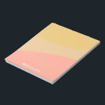 Bloc-note Formes biologiques simples Sherbet Pastel Personna<br><div class="desc">Une simple couleur douce bloquée design de formes organiques dans des pastels jaunes et roses saumons doux,  personnalisée avec le nom ou les mots de votre choix.</div>