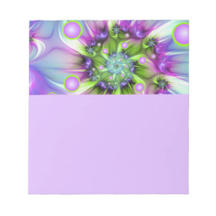 Bloc-note Formes rondes spirales colorées Art fractal abstra