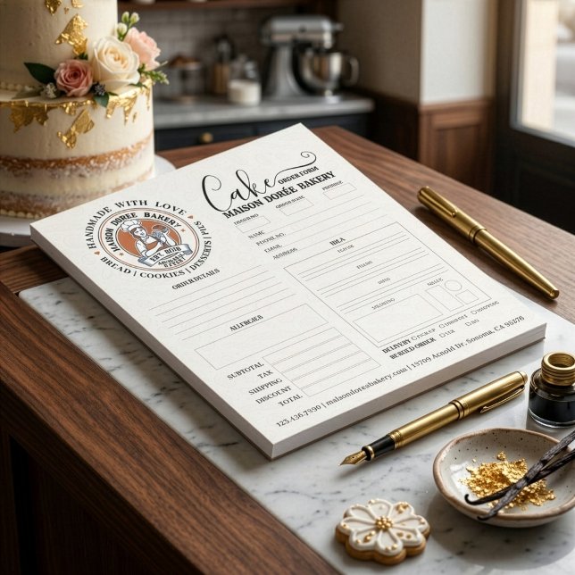 Bloc-note Formulaire de commande de boulangerie pâtisserie c (Créateur téléchargé)