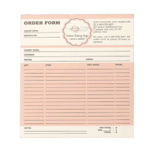 Bloc-note Formulaire de commande de Whisk de boulangerie