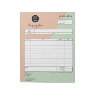 Bloc-note Formulaire de soumission professionnelle, facture,