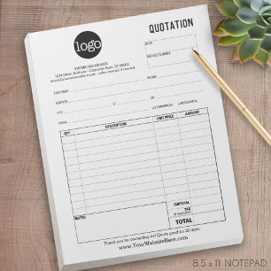 Bloc-note Formulaire de soumission professionnelle, facture