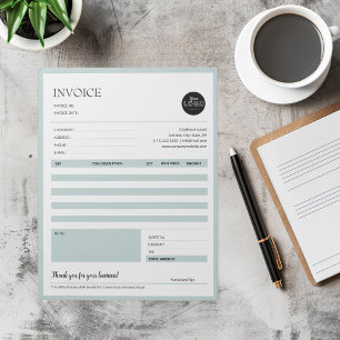 Bloc-note Formulaires de facture de soumission minimaliste é