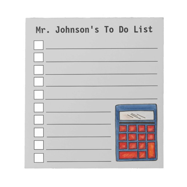 Bloc-note Fournitures scolaires Math Calculatrice de l'ensei (Devant)