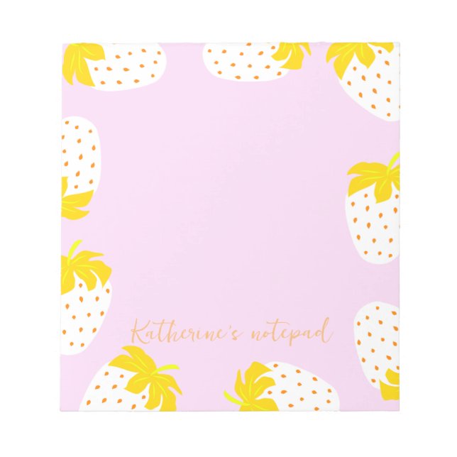 Bloc-note Fraise rose jaune (Devant)