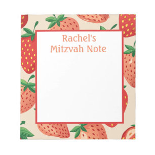 Bloc-note Fraises personnalisées Girl's Mitzvah Notes Bloc-n