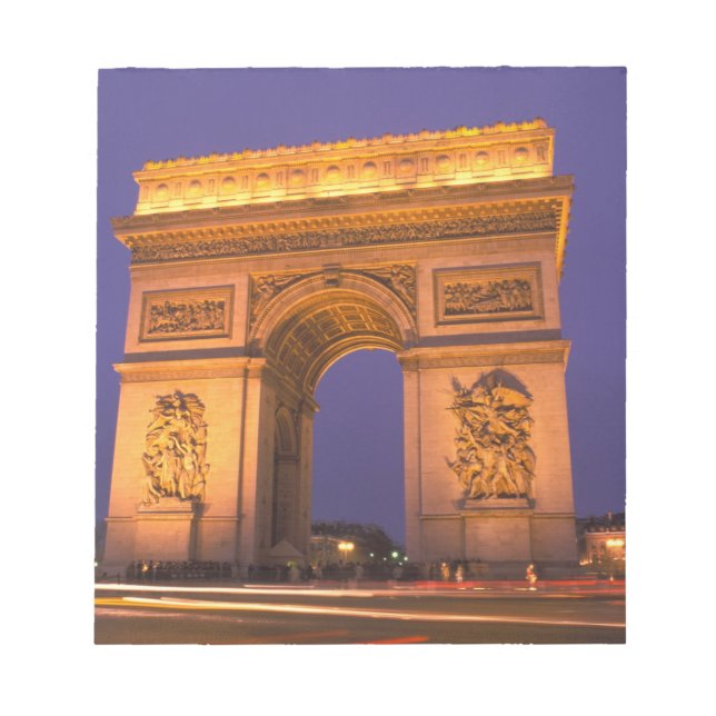 Bloc-note France, Paris, Arc de Triomphe au crépuscule. (Devant)