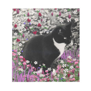 Bloc-note Frappes en Fleurs II - Tuxedo Kitty Cat
