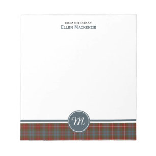Bloc-note Fraser de Lovat Patiné Tartan Monogramme