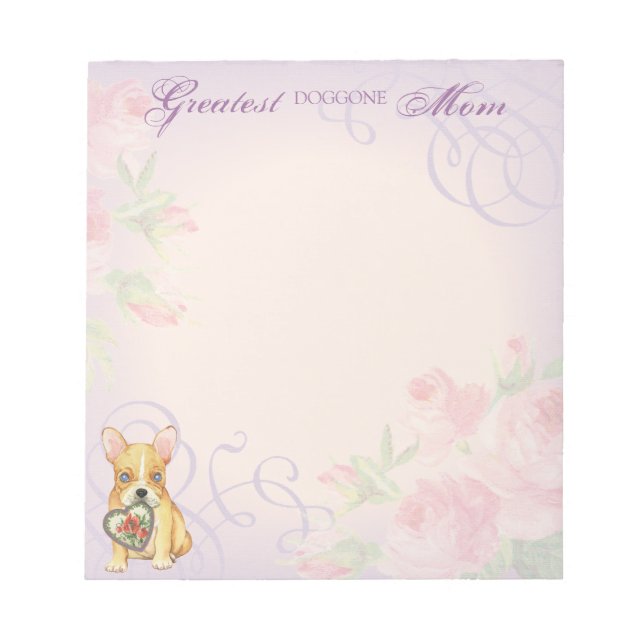 Bloc-note French Bulldog Heart Maman (Devant)