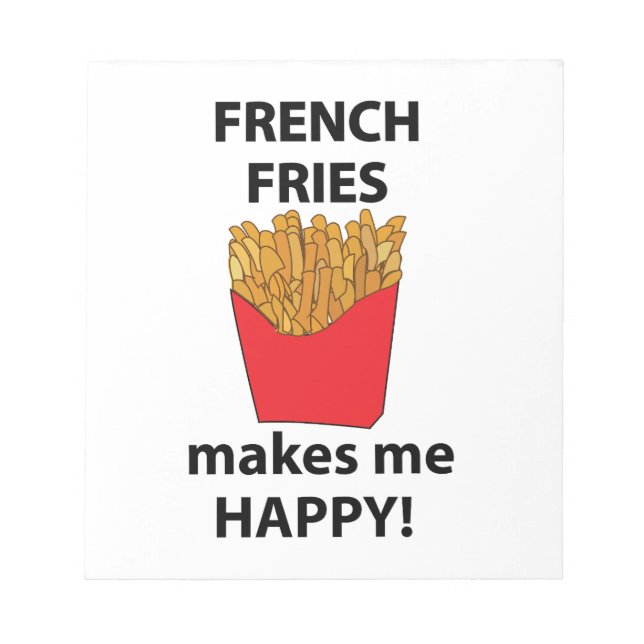 Bloc-note Frites Me Rends Heureux Frites  (Devant)