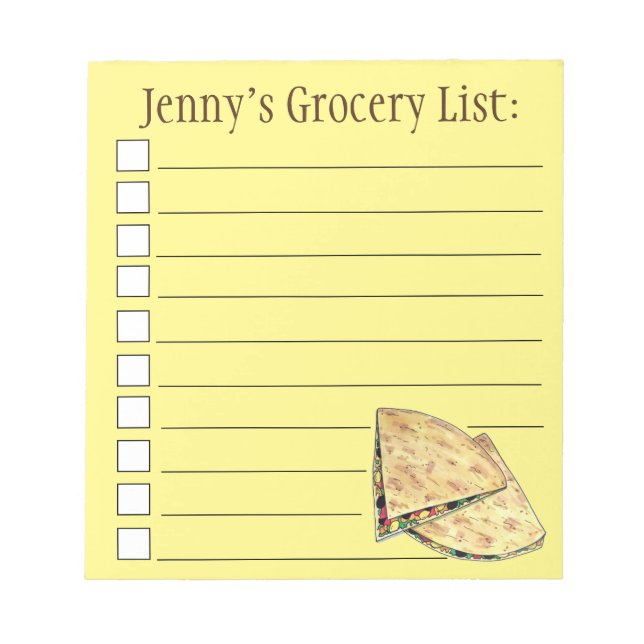 Bloc-note Fromage Quesadillas Plat mexicain (Devant)