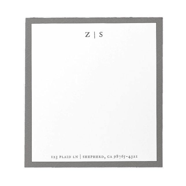 Bloc-note Frontalier Clan Tartan Plaid Motif (Devant)