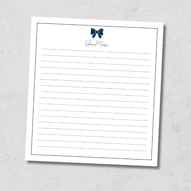 Bloc-note Frontière de nœud bleu de Prusse Nom personnalisé  (Créateur téléchargé)