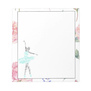 Bloc-note Frontière rose faite sur commande d'aquarelle de