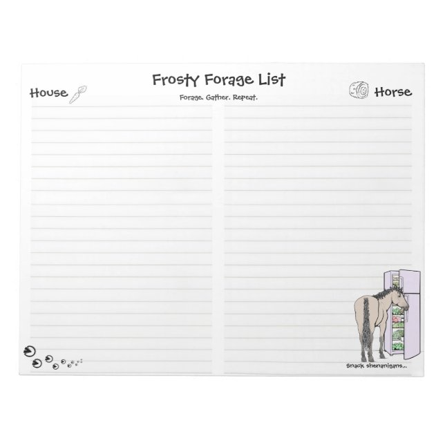 Bloc-note Frosty Forage House|Carnet de notes pour chevaux (Devant)