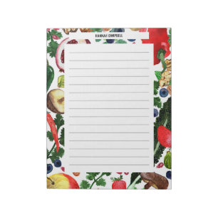Bloc-note Fruit Fruit Veggie Watercolor Liste d'épicerie fro