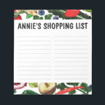 Bloc-note Fruit & Veggies Watercolor Grocery Shopping List<br><div class="desc">Make your shopping lists in style with this customizable grocery shopping,  meal planning or to-do list notepad. Customize or add text to suit your needs. Keep or delete the lines too. Check my shop for more sizes and styles!</div>