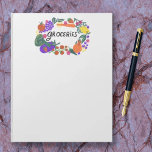 Bloc-note Fruits et Légumes Illustration Liste d'épicerie<br><div class="desc">Faites vos listes d'achats en style avec ce bloc-notes personnalisable d'épicerie,  de planification de repas ou de liste de choses à faire. Customisez ou ajoutez du texte pour répondre à vos besoins. Ajoutez des lignes si vous le souhaitez. Consultez ma boutique pour plus de tailles et de styles!</div>