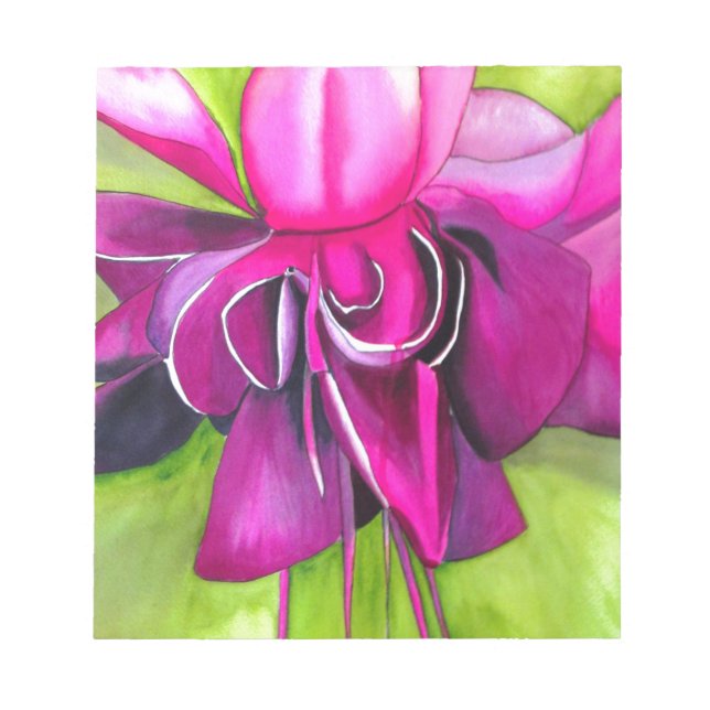 Bloc-note Fuchsia pop art watercolour flower (Devant)