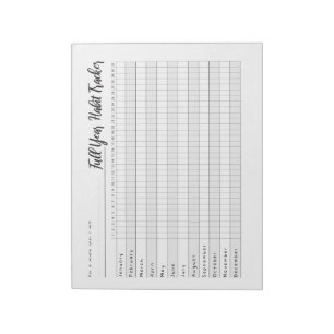 Bloc-note Full year habit tracker notepad
