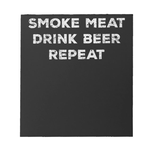 Bloc-note Fumer Viande Boire Bière Répéter | Amoureux Drôle  (Devant)