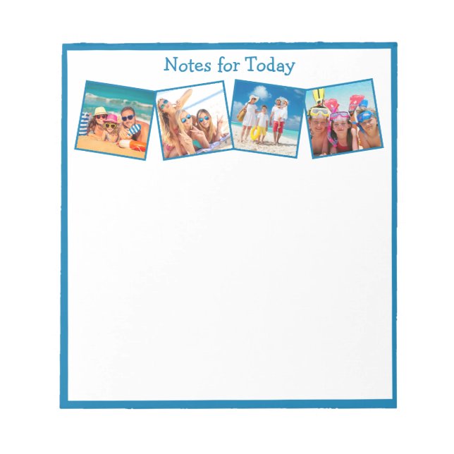 Bloc-note Fun Family Photos Blue Notes pour aujourd'hui (Devant)
