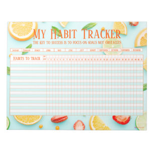 Bloc-note Fun frais Fruity nouvelle année Habit Tracker