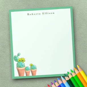 Bloc-note Fun Southwestern Poted Cactus Flowers Custom