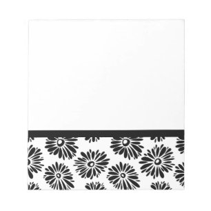 Bloc-note Funky Black et blanc floral