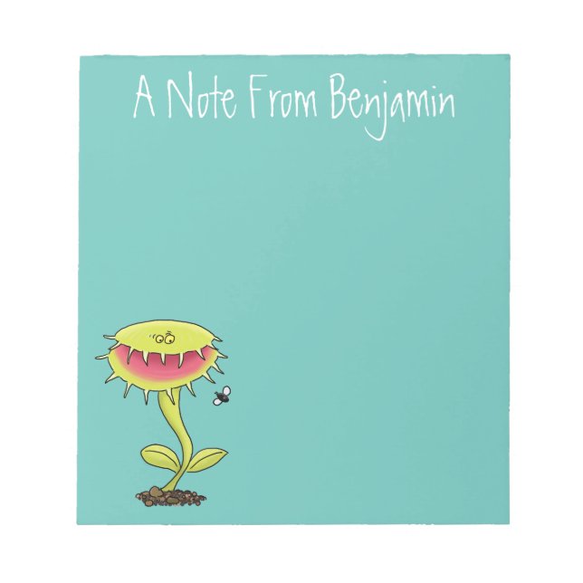 Bloc-note Funny carnivorous Venus fly trap plant cartoon (Devant)