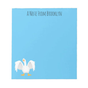 Bloc-note Funny curious domestic goose cartoon illustration