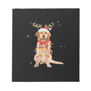 Bloc-note Funny Golden Retriever Christmas Tree Santa Renne