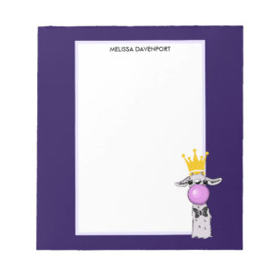 Bloc-note Funny Llama Illustration Blowing a Pink Bubble