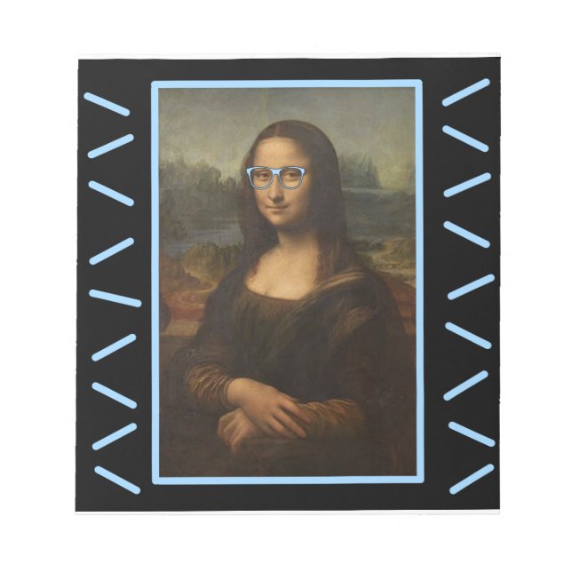 Bloc-note Funny Mona Lisa nerd verre (Devant)
