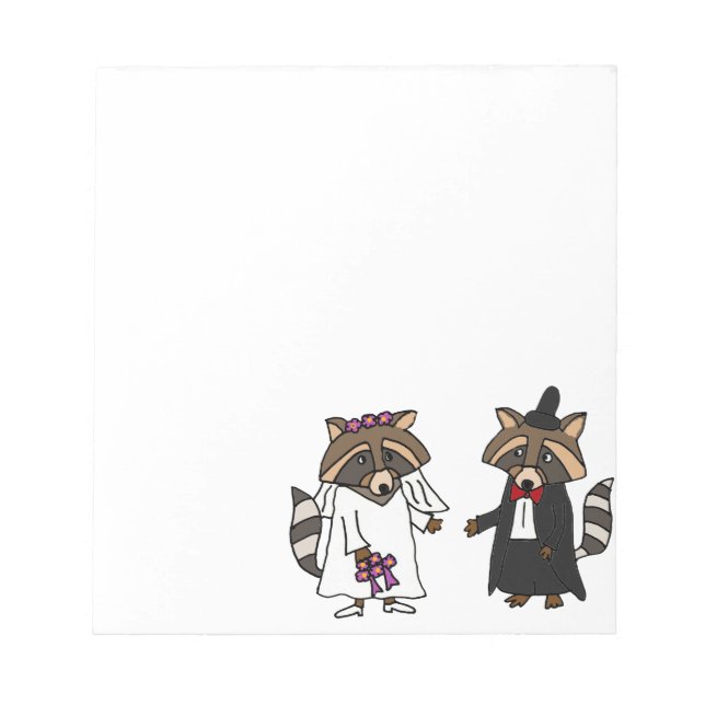 Bloc-note Funny Raccoon mariée et Mariage de chambre (Devant)