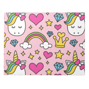 Bloc-note Funny Unicorn Motif rose Magique Cheval mignon