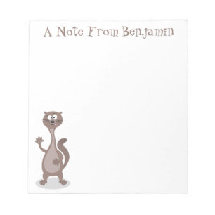 Bloc-note Funny weasel cartoon illustration saying hello