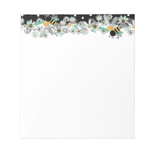 Bloc-note Gaffez les marguerites blanches d'abeilles et le
