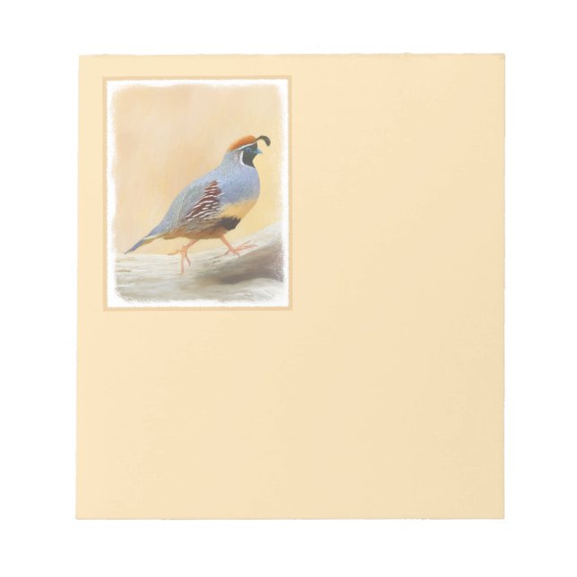 Bloc-note Gambrel's Quail Painting Original Bird Art (Devant)