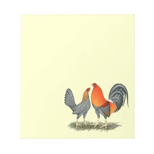 Bloc-note Gamefowl rouge bleu (Devant)