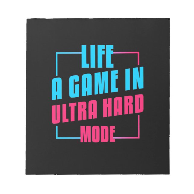 Bloc-note Gamer Gift | Vie Un Jeu En Mode Ultra Dur (Devant)