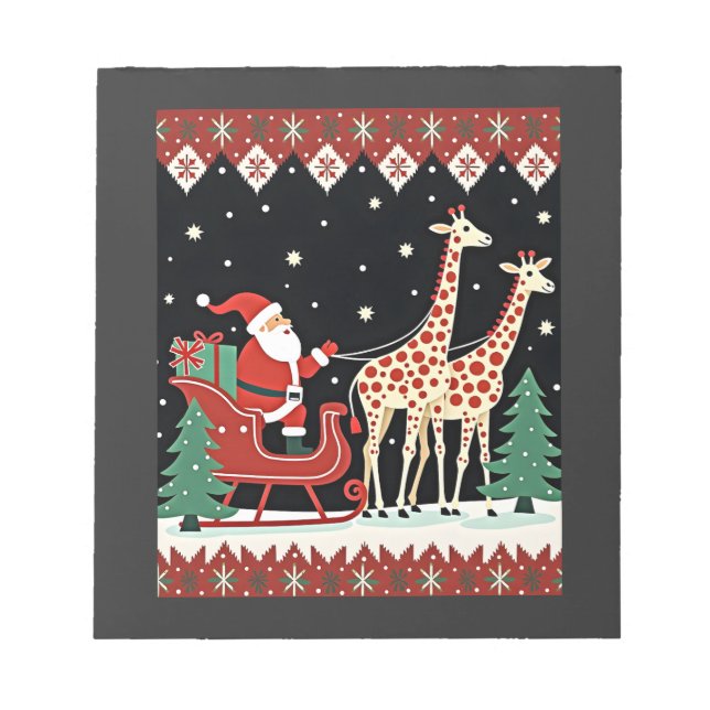 Bloc-note Garçons Filles Père Noël Chevauchant Licorne Traîn (Devant)