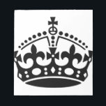Bloc-note Garder la couronne calme<br><div class="desc">Restez calme,  gardez calme couronne,  couronne,  continuer,  garder,  roi,  reine,  garder calme transporter,  garder calme continuer,  garder,  calme,  calme,  porter,  sur,  vintage,  affiche</div>