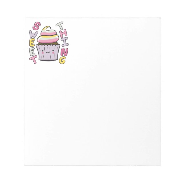 Bloc-note Gâteau Cupcake Kawaii Mignon avec Texte (Devant)