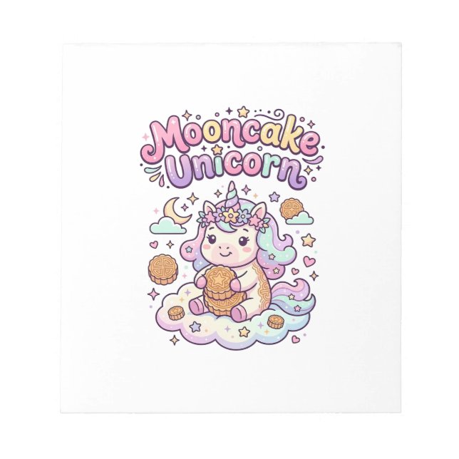 Bloc-note Gâteau de lune licorne tenue charmante de licorne  (Devant)