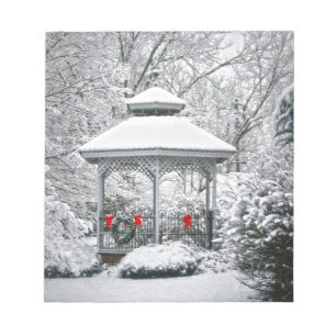 Bloc-note Gazebo dans la neige
