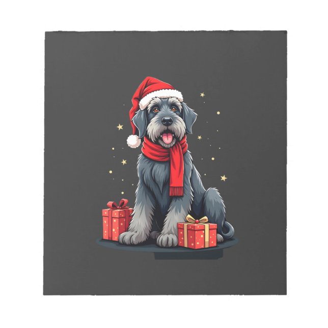 Bloc-note Géant Schnauzer chien fêtes de Noël vacances Sant (Devant)